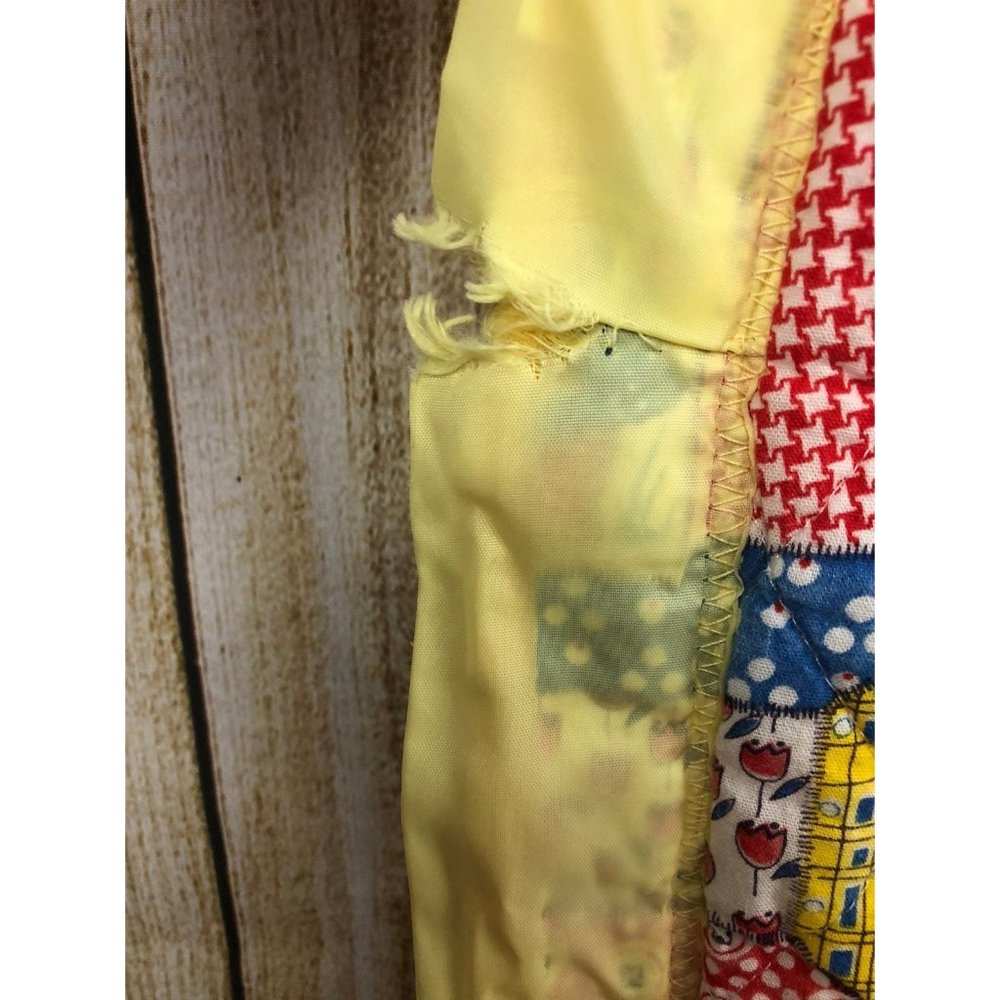 Vtg Baby Blanket Quilt Satin Trim 38" x 45" Rag Doll Theme‎ Smocked Smocking - Picture 12 of 12